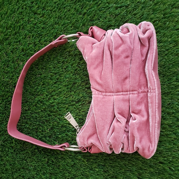 Vintage Velvet Small Purse- Leather Side Detailing - Picture 11 of 11